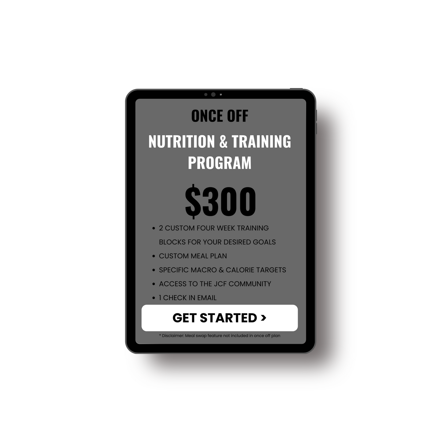 ONCE OFF CUSTOM NUTRITION & TRAINING PROGRAM